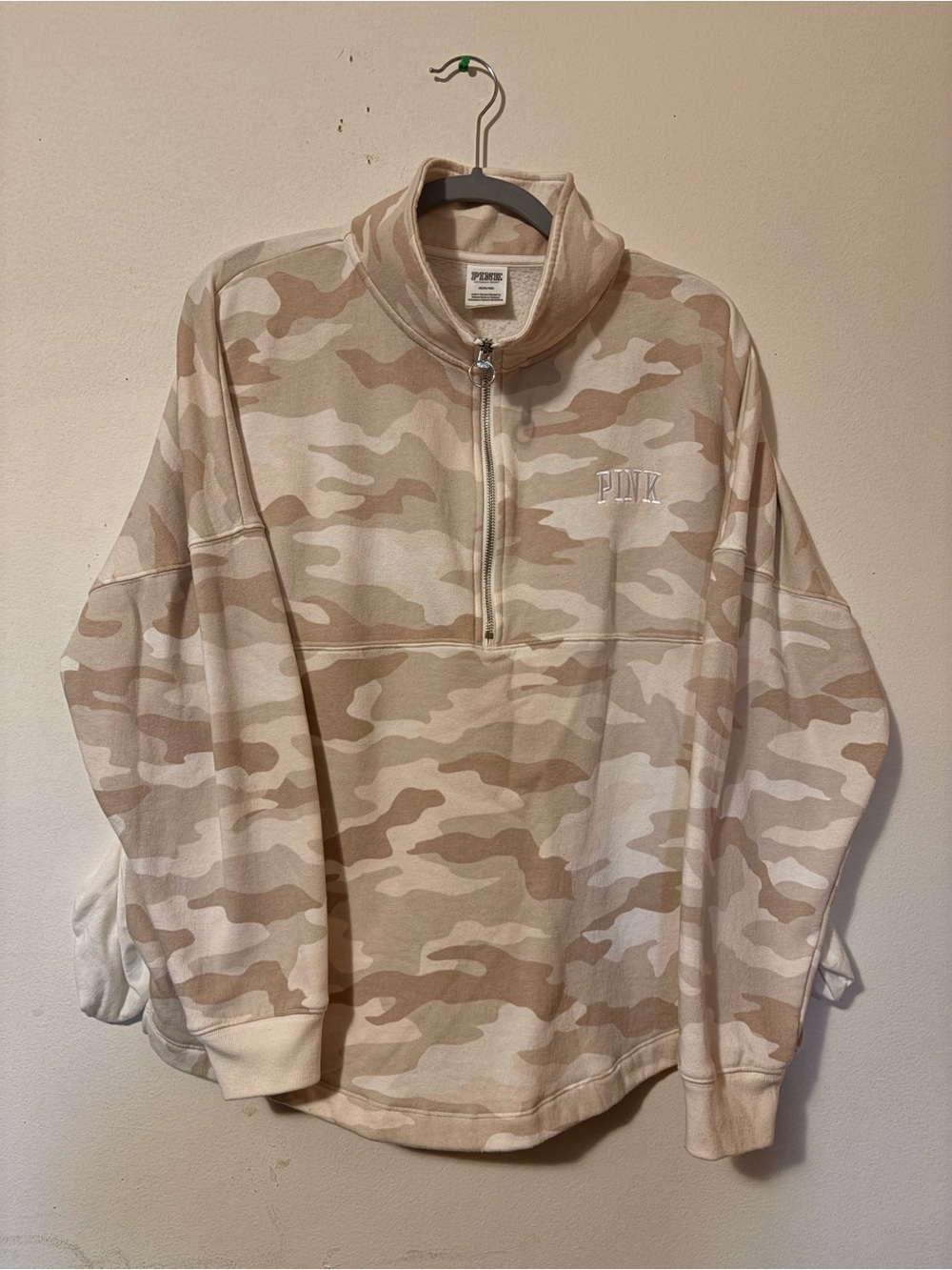 PINK Half-Zip Desert Camo Pullover